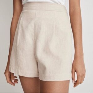 Madewell High-Waist Cream Linen Women’s Shorts NWT